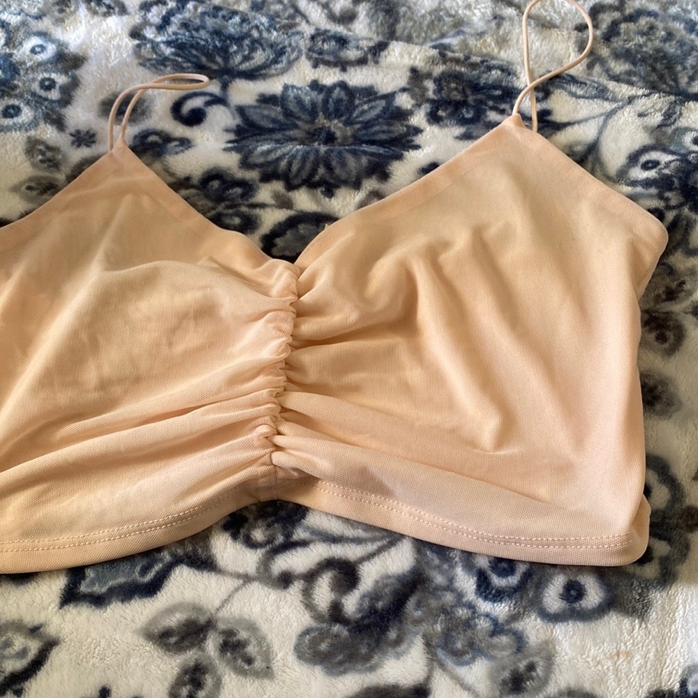 gLare beige crop top